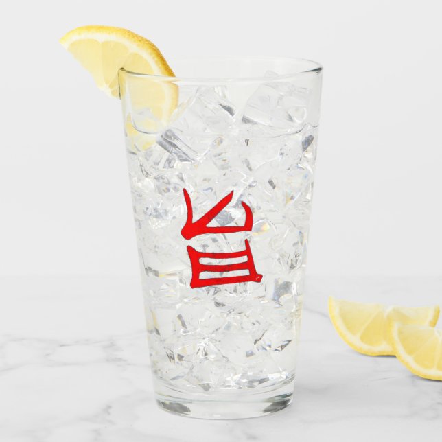 Kanji Délicieux verre rouge (Devant glace)