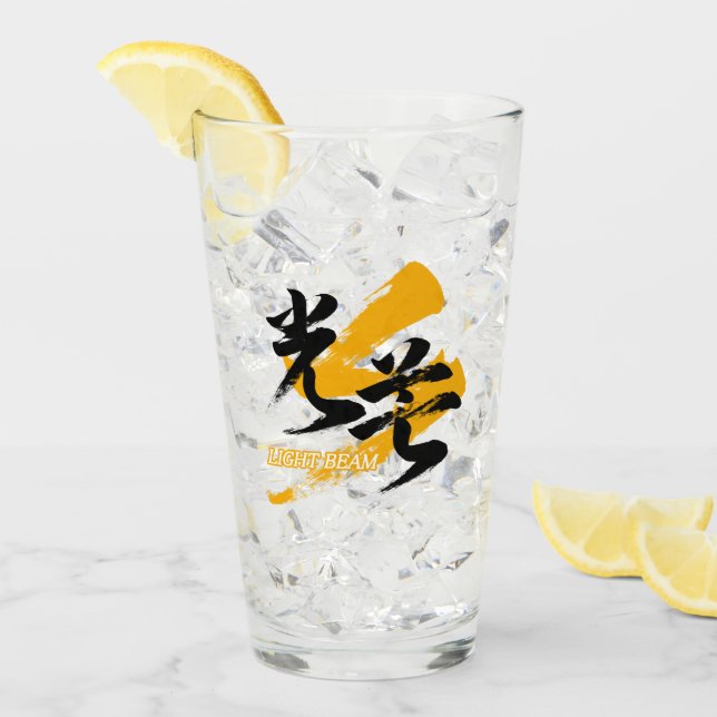 Kanji Kobo/Light Beam Japanese Calligraphy Glas (Vorderseite Ice)