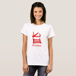 Kanji Köstliche Rote Frauen, weißer T - Shirt