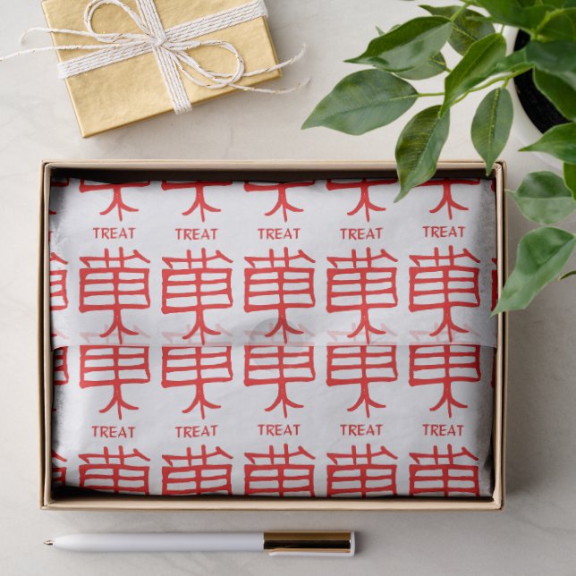 Kanji Leckerei Rotes Weißtafelpapier Seidenpapier (Geschenk)