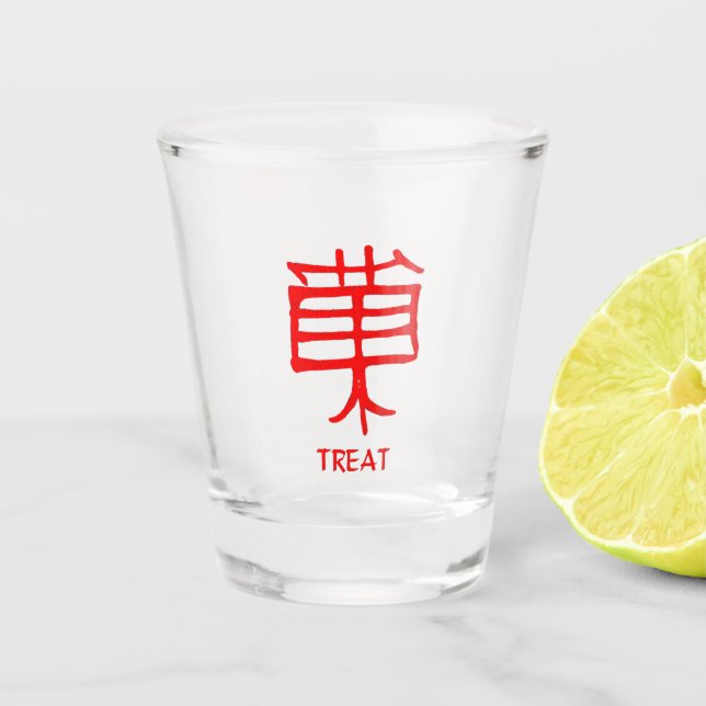 Kanji-Leckerei Schnapsglas (Vorderseite)