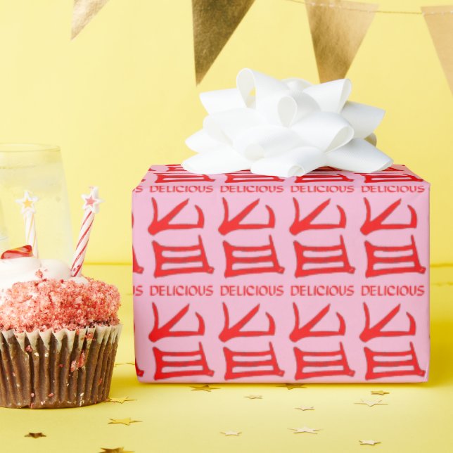 Kanji Leckeres rosa glänzendes Verpackungspapier Geschenkpapier (Geburtstagsparty)