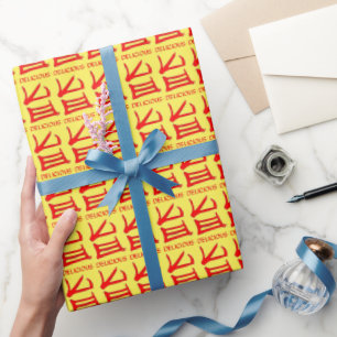 Kanji Leckeres Rot-glänzendes gelbes Packpapier