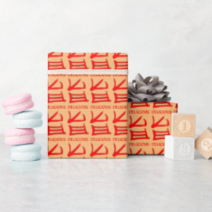 Kanji Leckeres rotes glänzendes Bräunungspapier Geschenkpapier