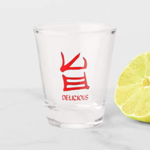 Kanji Leckeres rotes Schussglas Schnapsglas