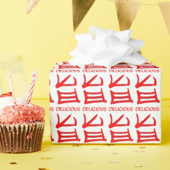 Kanji Leckeres weißes, glänzendes Verpackungspapie Geschenkpapier (Geburtstagsparty)