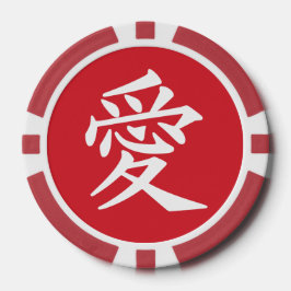 Kanji-Liebe für benutzerdefinierte Text- und Poker Pokerchips