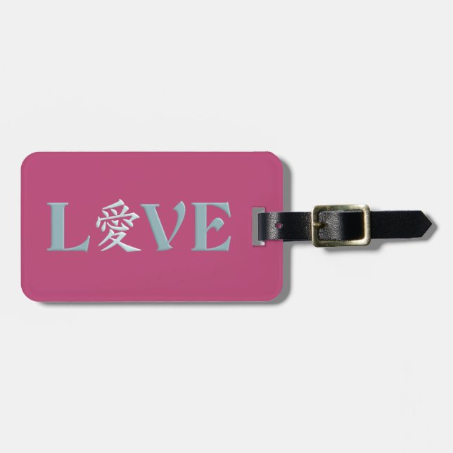 Kanji Liebe Gepäckanhänger (Vorderseite horizontal)