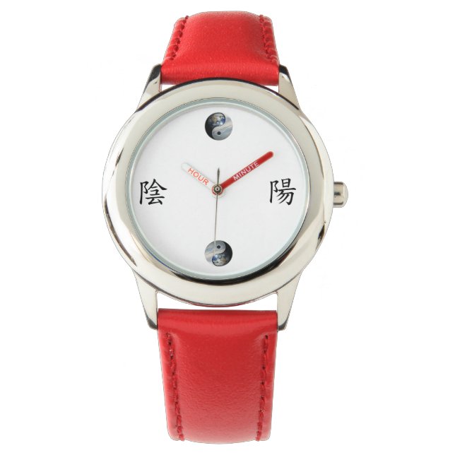Kanji mit Earth & Sky Yang Yang Armbanduhr (Vorderseite)