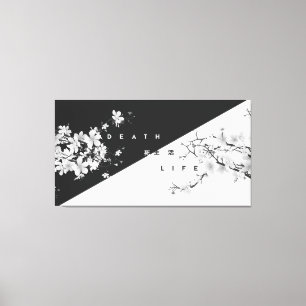 Kanji Tod Moderne Blume Dunkel Art 2 Leinwanddruck