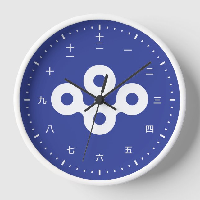 Kanji-Uhr mit der Flagge Osakas Japan Uhr (Vorderseite)