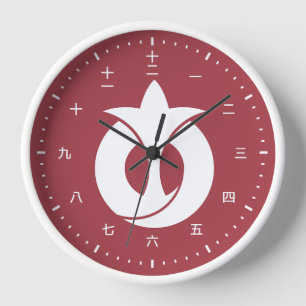 Kanji Uhr mit der Flagge von Aichi , Japan