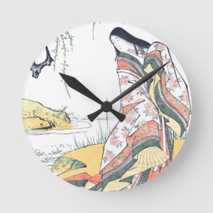 Kanjo: Eine Gerichts-Dame Runde Wanduhr