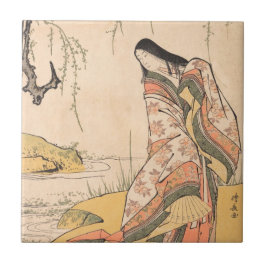 Kanjo eine Japanerschönheit Gerichts-Dame Torii Fliese