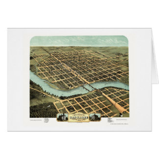 Kankakee, carte panoramique de l'IL - 1869