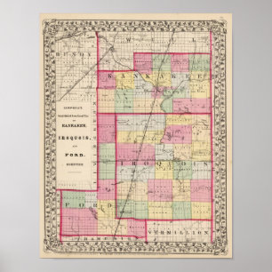 Kankakee, Irokese, Ford-Landkreise Poster