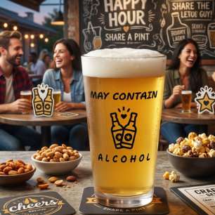 Kann Alkohol enthalten Pint Glas – Lustiges Trinke