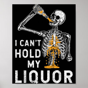 Kann Alkohol nicht halten Lustiges Halloween-Skele Poster