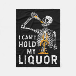Kann Alkohol nicht halten Lustiges Skelett Hallowe Fleecedecke