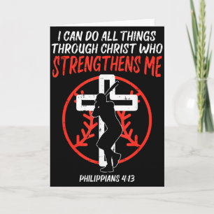 Kann alle Dinge Baseball Religiös Christlich Männe Karte