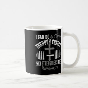 Kann alle Dinge Christliche Jesus Bodybuilding Wei Kaffeetasse
