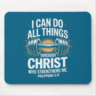 Kann alle Dinge Gewichte Stemmer Christlich Fitnes Mousepad