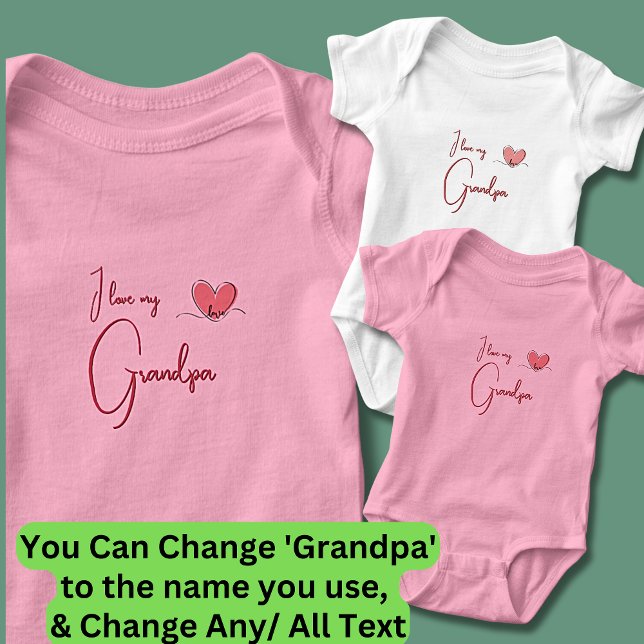 Kann alle Texte ändern, ich Liebe meine Opa Pink G Baby Strampler (Von Creator hochgeladen)