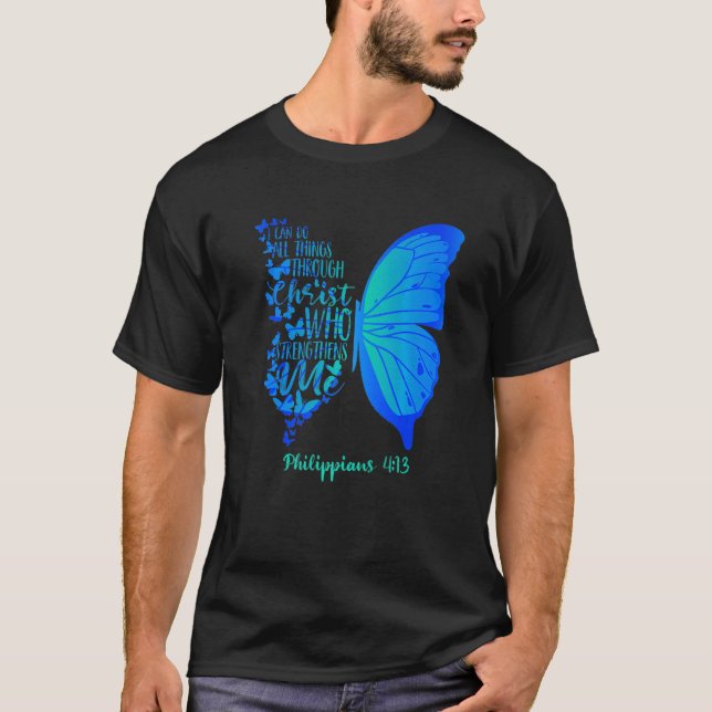 Kann alles durch Christus tun, der mich stärkt T-Shirt (Vorderseite)