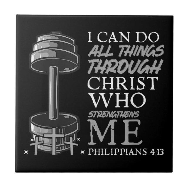 Kann alles tun, was Weightlifter Gym Christliche B Fliese (Vorderseite)
