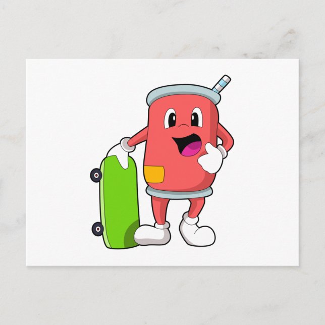 Kann als Skater mit Skateboard Postkarte (Vorderseite)