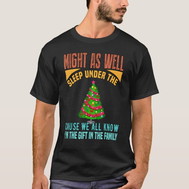 Kann auch unter dem Baum Niedlichen Witz schlafen T-Shirt (Vorderseite)