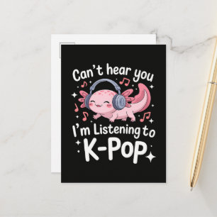 Kann dich nicht hören, ich höre K-Pop Ankündigungspostkarte