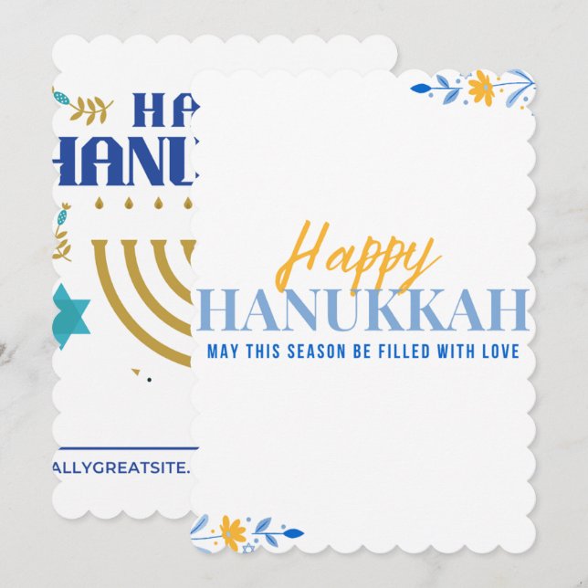 Kann diese Saison mit Liebe Hanukkah Invit gefüllt Einladung (Vorne/Hinten)