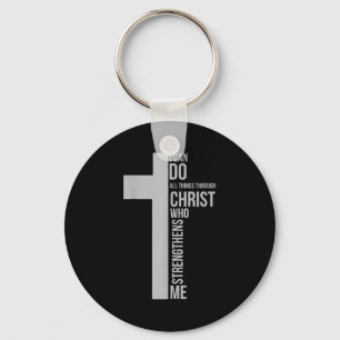 Kann Dinge tun durch Christus, der das Kreuz stärk Schlüsselanhänger