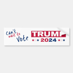 Kann es nicht warten, TRUMP 2024 zu wählen Autoaufkleber