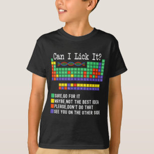 Kann es Periodensystem Zurück zur Schule lecken T-Shirt