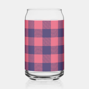 Kann Glas Hot Pink Magenta Indigo Buffalo Kariert