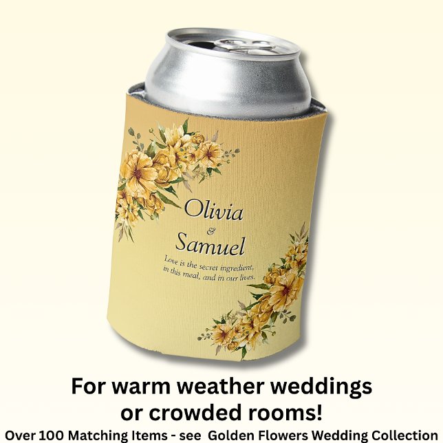 Kann goldene gelbe Blumen kühlen Dosenkühler (Von Creator hochgeladen)