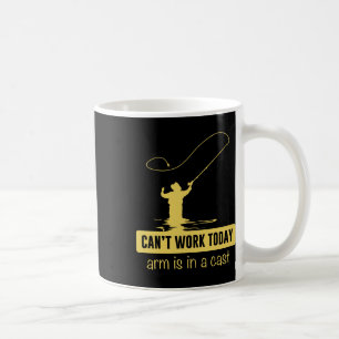 Kann heute nicht arbeiten Arm ist in einem gekocht Kaffeetasse