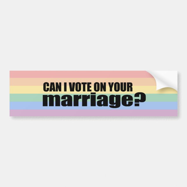 Kann i-Abstimmung auf Ihrer Heirat Autoaufkleber (Vorne)