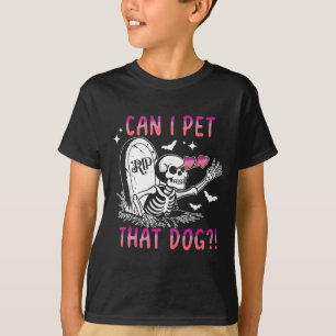 Kann ich das Hund-Skelett streicheln Halloween T-Shirt