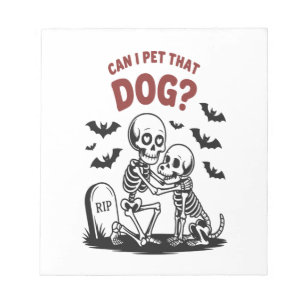 Kann ich diesen Hund an Halloween streicheln Notizblock