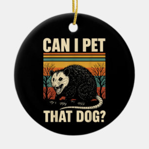 Kann ich diesen Hund-Opossum streicheln Lustiges M Keramik Ornament