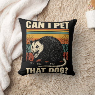 Kann ich diesen Hund-Opossum streicheln Lustiges M Kissen