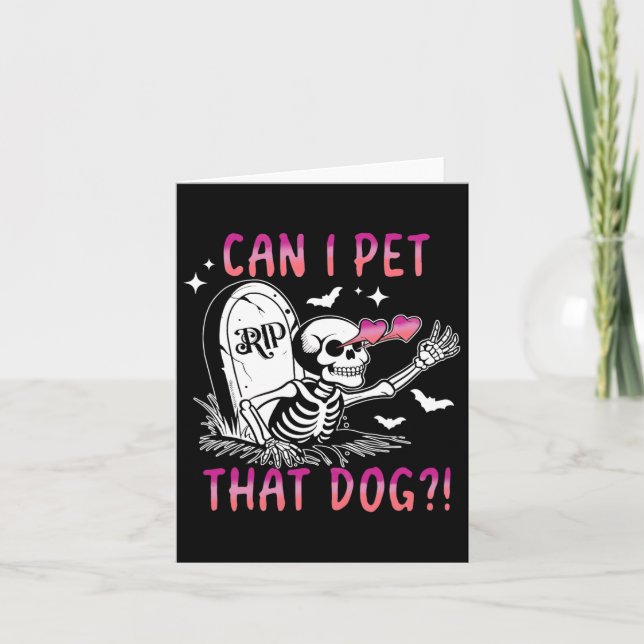 Kann ich diesen Hund Skelett Halloween essen? Karte (Vorderseite)