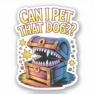Kann ich diesen Hund streicheln Lustiges Tabletop- Aufkleber