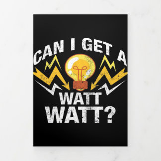 Kann ich ein Watt bekommen? - Funny Electrical Dreifach Gefaltete Ankündigung