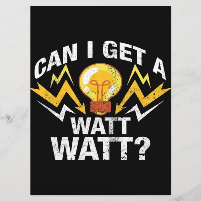 Kann ich ein Watt bekommen? - Funny Electrical Menükarte (Vorderseite)