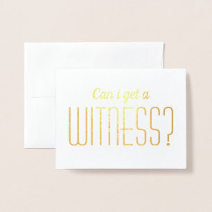 Kann ich eine Witness Fun Bridesmaid / Trauzeugin  Folienkarte