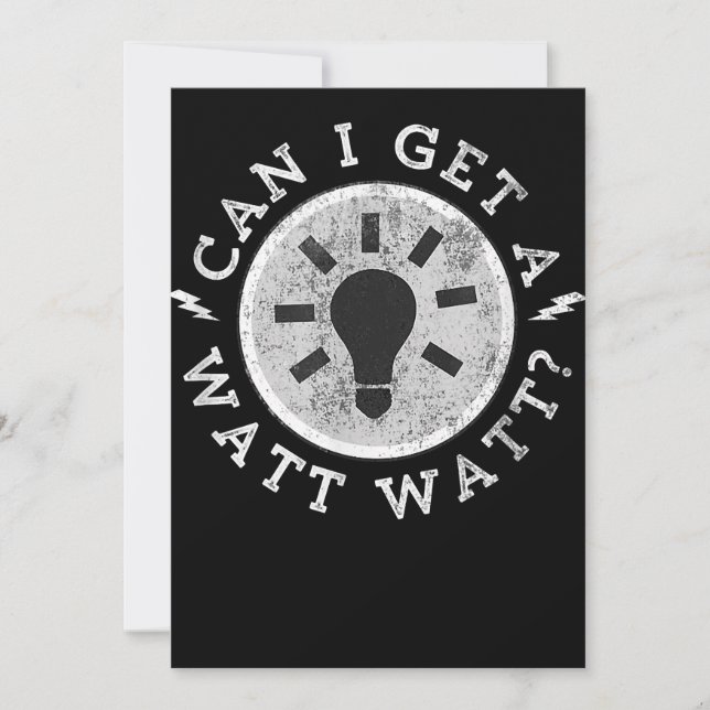 Kann ich einen Watt Funny Liebhaber Elektroingenie Dankeskarte (Vorderseite)